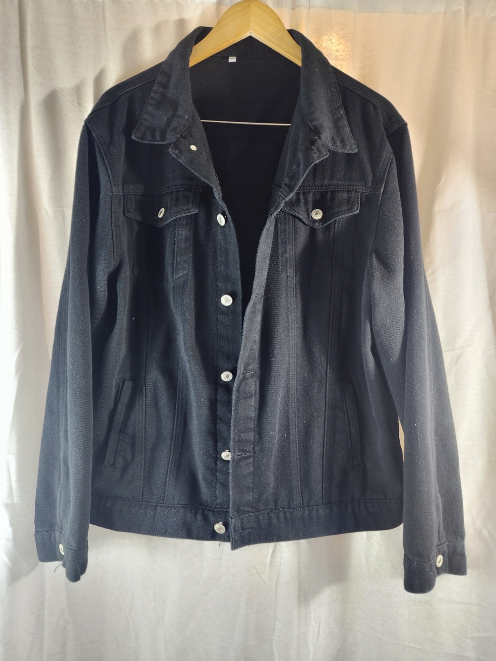 Men's Lightweight Black Jean Jacket Large